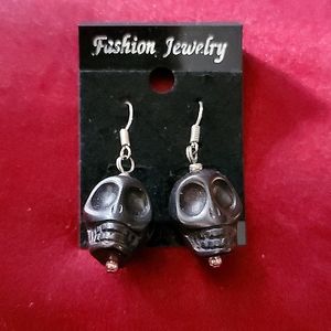 Black Skull Earrings